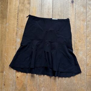 Nina Ricci Black Flared 100% Silk Mini Skirt 38